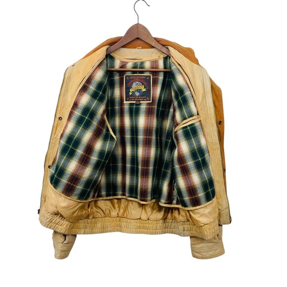 Vtg 1986 Wilson's Adventure Bound Bomber Leather Jacket Mens L Thinsulate 3M‎ - Picture 3 of 11